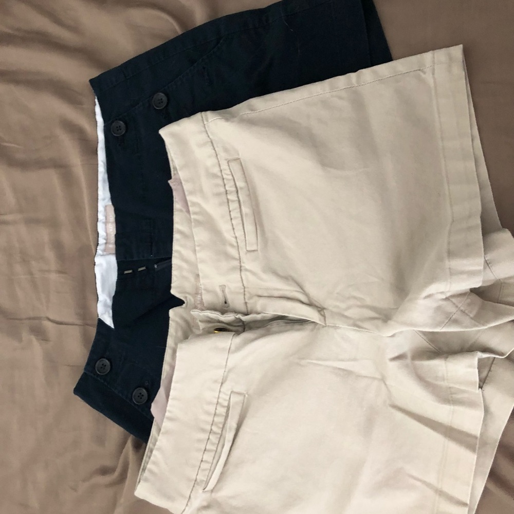 2 pairs banana republic shorts navy khaki